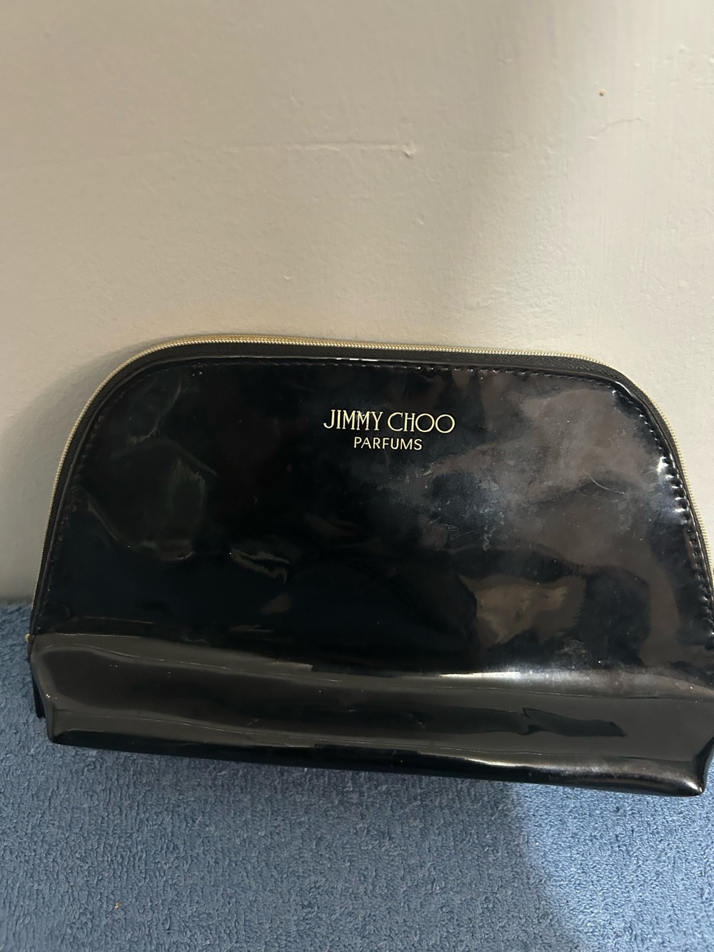 Jimmy Choo Black Patent Parfums Toiletry Pouch